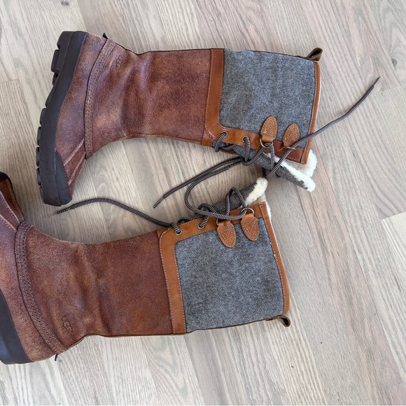 UGG belcloud brown leather tall winter duck boots size 6. - Picture 8 of 16